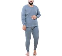 Ensemble De sous-vêtements Thermiques pour Homme, Couche De Base Thermique d'hiver, Col Rond Ultra Doux Et Chaud, Manches Longues, sans Couture, Grande Taille, Haut Et Bas (Gris Clair,8XL)