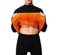 Ensemble de sous-vêtements thermiques pour homme - doublure en polaire Couche de base Haut et bas Équipement chaud pour le ski, la chasse et le froid, Noir , 5XL