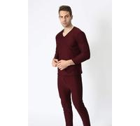 Ensemble De sous-vêtements Thermiques pour Hommes Plus La Taille Xl-9xl Automne Hiver Hommes Épaissir sous-vêtements Thermiques Hommes Long Johns Velours Doux Costumes Chauds, Wine Red, 9XL