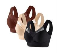 Ensemble de soutien-gorge sans fil à couverture complète pour femme - Sans armature - Push Up - Anti-affaissement - Soutien-gorge de sport pour femme - Couverture arrière complète - Bralettes grande