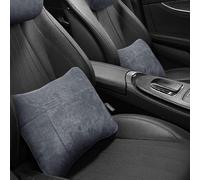 Ensemble de soutien lombaire et de cou en daim pour toutes les saisons - Soutien ergonomique du dos et du cou - Soulage le dos et le cou - Pour les véhicules S Plus (gris)