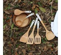 Ensemble de spatules à long manche pour frire et servir le steak, conçues avec des caractéristiques ergonomiques et des matériaux pour résister à une utilisation fréquente de cuisson (jaune)