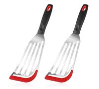 Ensemble de Spatules à Poisson, 2pcs Spatule Poisson à Pointe en Silicone Spatule à Poisson Résistante à la Chaleur Spatule Inox Poisson pour Poisson Ouf Crêpe Omelette