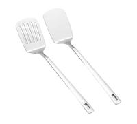 Ensemble de spatules antiadhésives en acier inoxydable, for œufs poisson, crêpes, ustensiles cuisine solides et fendus, résistants à la chaleur, 4 pièces pour Poêles Antiadhésives