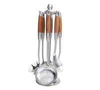 Ensemble de spatules de cuisine en acier inoxydable 304, manche en bois, pelle à frire, ustensiles de cuisine
