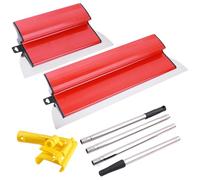 Ensemble de Spatules de Surface,25 cm + 40 cm Acier Inoxydable Couteau a Enduire avec Tige Télescopique,Spatule Enduit Lissage pour Construction de Cloisons Sèches et Décoration Murale