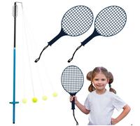 Ensemble de speedball - JANSHOP - NS-499 - 2 raquettes - Balle incluse - Hauteur réglable 124-138,5 cm - Poteau en acier