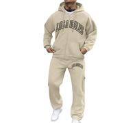 Ensemble De Sport Homme Training Complet Sweat À Capuche, avec Poche Kangourou Cordon Serrage À Taille Grandes Ample Pantalons Couleur Unie Gym Sportswear De Couple Exercice Ete