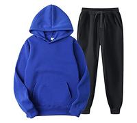 Ensemble De Sport Homme, Training Homme Complet, Ensemble Hoodie, avec Poche Kangourou Cordon Serrage À Taille Grandes Ample Pantalons Couleur Unie Gym Sportswear De Couple Exercice Automne