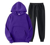 Ensemble De Sport Homme, Training Homme Complet, Ensemble Hoodie, avec Poche Kangourou Cordon Serrage À Taille Grandes Ample Pantalons Couleur Unie Gym Sportswear De Couple Exercice Automne