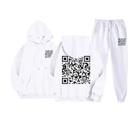 Ensemble de sport pour femme - Funny Fu Qr Code Fuck-You - Sweat à capuche amusant avec capuche et pantalon de jogging - T-shirt Funky Trend Y2K - Survêtement pour adolescentes et filles - Qr Code
