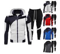 Ensemble de Sport pour Homme - Sweat à Capuche Uni avec Pantalon Taille Élastique, Coupe Confortable, Design Fonctionnel et Esthétique