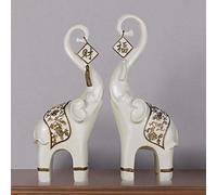 Ensemble de Statues d'éléphant Feng Shui, Sculpture décorative, Figurines Porte-Bonheur, parfaites pour la décoration de la Maison, du Bureau, des décorations de Noël, Blanc