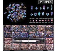 Ensemble de strass en cristal à dos plat - Plusieurs formes de strass