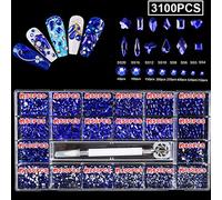 Ensemble de strass en cristal - Perles rondes à dos plat - Pour ongles en 3D