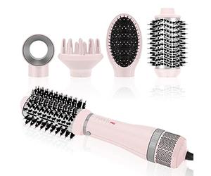 Ensemble de Styler 4 EN 1, PARWIN PRO BEAUTY Brosse Soufflante | Avec 4 Accessoires, Lisser, Donner du Volume et Coiffer, Ioniques, 1000W, Rose