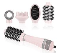 Ensemble de Styler 4 EN 1, PARWIN PRO BEAUTY Brosse Soufflante et Sèche Cheveux, avec 4 Accessoires, Lisser, Donner du Volume et Coiffer, Ioniques, 1000W (ROSE)