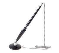Ensemble de stylo à bille avec chaîne et support de bureau, parfait pour une utilisation professionnelle, bureau élégant avec comptoir de sécurité