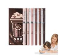 Ensemble de stylo à encre en gel pastel - stylos liquide à café | 6pcs stylos liquides sur le thème du café | Recherche attrayante pour la journalisation, la calligraphie, le dessin, la prise de notes