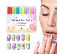 Ensemble de stylo à ongles, marqueur de vernis à ongles - Couleurs vibrantes à l'épreuve des taches à séchage et à la peinture à l'ongle stylo | 12x étanche de bâtons polonais liquide, outil de doublu
