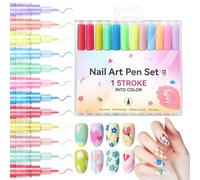 Ensemble de stylo à ongles, marqueur de vernis à ongles,Séchage rapide des couleurs vibrantes à l'épreuve des taches graffiti Fine Tip Pen - 12X Sticks polonais imperméables liquide pour fille