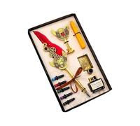 Ensemble de stylo à plume avec encres, calligraphie, sceau de cire à plumes pour écrire, dessin, fontaine, cachet de cire pour la famille