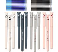 Ensemble De Stylo Effacables - 12 Stylo Kawaii Cute + 24 Recharges - Stylos Effaçables De 0,5 Mm Avec 4 Différents Modèles - Idéal Pour Étudiants, Enseignants Et Bureau
