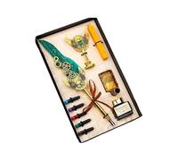 Ensemble de stylo plume à plumes - Coffret cadeau - Tampon de cire pour calligraphie - Fournitures d'art pour étudiants - Calligraphie - Sceau de cire pour l'écriture