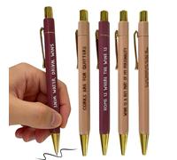 Ensemble de Stylos à Bille - 5 Pièces Citations Humoristiques Écriture Fluide Rétractable | Stylos Originaux pour l'Écriture de Journal et la Prise de Notes | pour Bureau Quotidien, Signature, Réunion