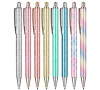 Ensemble De Stylos À Bille, Métalliques, Minces, Rétractables, Dorés, Légers, Cadeau Sympa Pour Étudiants De Bureau, De Mariage, 8 Paquets