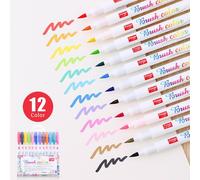 Ensemble De Stylos À Brosse, Stylos De Calligraphie, Marqueurs D'apprentissage Des Mots Chinois, Papeterie Pour Étudiants, Dessin Artistique, Fournitures Scolaires, 12 Pièces/Ensemble