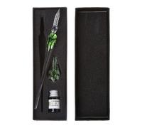 Ensemble De Stylos À Encre En Verre, Avec 1 Encre, Vintage, Fait À La Main, Art Élégant, Cristal, Motifs Floraux, Signe, Fournitures D'écriture, Cadeau