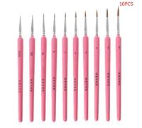 Ensemble De Stylos À Ligne Avec Crochet À Cheveux De Loup 10 Pièces/Ensemble, Pinceaux Fins Pour Peinture Acrylique, Aquarelle D'artiste, Fournitures De Dessin Artistique Q1jc