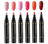 Ensemble de stylos à ongles, 6 pièces 6 couleurs, stylos à vernis ongles de 8 ml, vernis séchage rapide, trempage en une étape, art DIY pour femmes et filles, décoration la mai