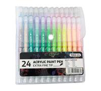 Ensemble de stylos à peinture à pointe extra fine, couleurs assorties avec étui de rangement transparent pour dessiner, prendre des notes et tenir un journal Stylos à peinture acrylique extra fins,