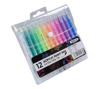 Ensemble de stylos à peinture à pointe extra fine, couleurs assorties avec étui de rangement transparent pour dessiner, prendre des notes et tenir un journal Stylos à peinture acrylique extra fins,