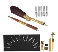 Ensemble de Stylos à Plumes, Kit D'artisanat D'écriture de Calligraphie Vintage élégant pour les Amateurs D'art, Emballage de Boîte Cadeau (SP248006R vin rouge)