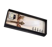 Ensemble de Stylos à Plumes Rétro, Ensemble de Stylos de Calligraphie, Cadeau, Décoration, Stylo de Signature D'entreprise, Plume en Acier Inoxydable et Verre, Stylo de (WHITE)