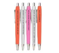Ensemble de stylos amusants - Stylos à bille sarcastiques amusants | Lot de 5 stylos quotidiens | Stylo à encre | Fournitures de papeterie | Stylos pour femmes | Stylos sarcastiques | Écriture, dessin