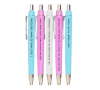 Ensemble de stylos amusants - Stylos à bille sarcastiques amusants | Lot de 5 stylos quotidiens | Stylo à encre | Fournitures de papeterie | Stylos pour femmes | Stylos sarcastiques | Écriture, dessin