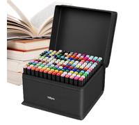 Ensemble de stylos d'art - stylos de marqueurs non toxiques à double fin, outils de coloriage | Assortiment de couleurs de grande capacité 168 avec des conseils de pinceau et de point, artisanat créat