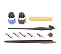 Ensemble de Stylos de Calligraphie, Outil D'écriture Créatif pour étudiants, Kit de Plumes en Bois Lisse pour Débutants, Coffret Cadeau pour Personnages Artistiques, adapté pour Peindre et