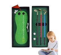 Ensemble de stylos de club de golf, stylo à bille de golf - jeux de table de golf - set de golf de table comprenant putting green, drapeau, 3 stylos de club de golf et 2 balles pour hommes et p