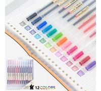 Ensemble De Stylos De Couleur Pièces/Ensemble Mm Pour 12 0.5 Étudiants, Gel Pour Écrire, Art, Dessin, Journal, Fabrication De Stylo Naturel Japonais Simple