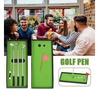 Ensemble De Stylos De Golf Amusants Pour Hommes, Stylo De Golf Amusant, Ensemble De Mini-Golf De Bureau, Stylo De Golf Mini-Golf Pour Papas Hommes