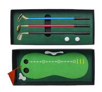 Ensemble de stylos de golf, stylos de club de golf | Jouets amusants avec stylo à bille | Jouets de golf de bureau amusants pour hommes, ensemble de stylos de golf comprenant putting green, drapeau, 3