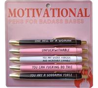 Ensemble de stylos de motivation Badass - Ensemble de stylos drôles pour le quotidien, stylos d'inspiration, stylo à bille pour usage quotidien, école, bureau, maison, bureau (motivant)