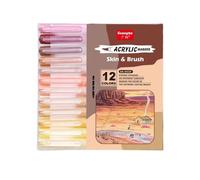Ensemble De Stylos De Peinture Acrylique Pour Croquis De Portrait,Marqueurs D'art Doux,Fournitures De Dessin De Manga,12 Tons De Peau - Type 12 Colors