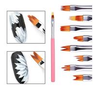 Ensemble De Stylos De Peinture De Couleur, Pétale Rose, Brosse À Ongles Courte, 8 Pièces