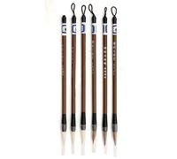 Ensemble De Stylos De Pratique, 6 Pièces, Pinceaux De Calligraphie, Peinture À L'encre Chinoise Et Japonaise, Outil D'art, Blanc/Marron